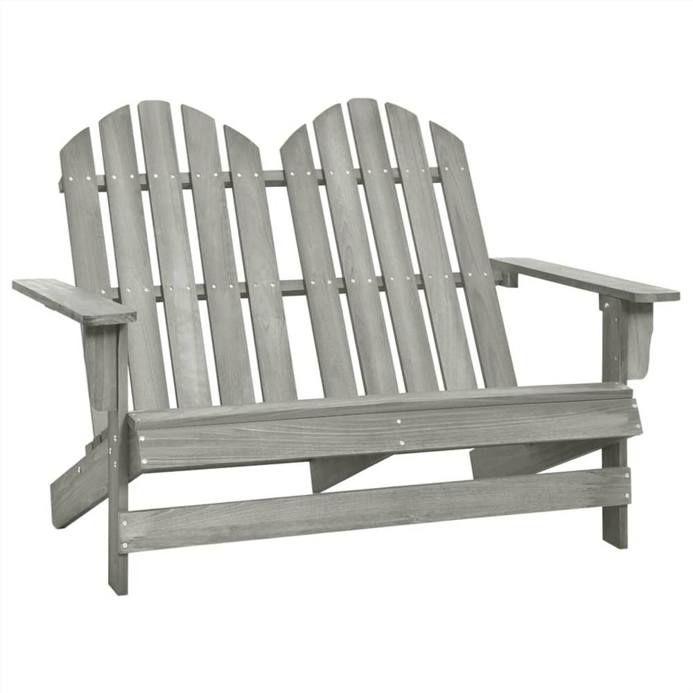 

2-Seater Garden Adirondack Chair Solid Fir Wood Grey