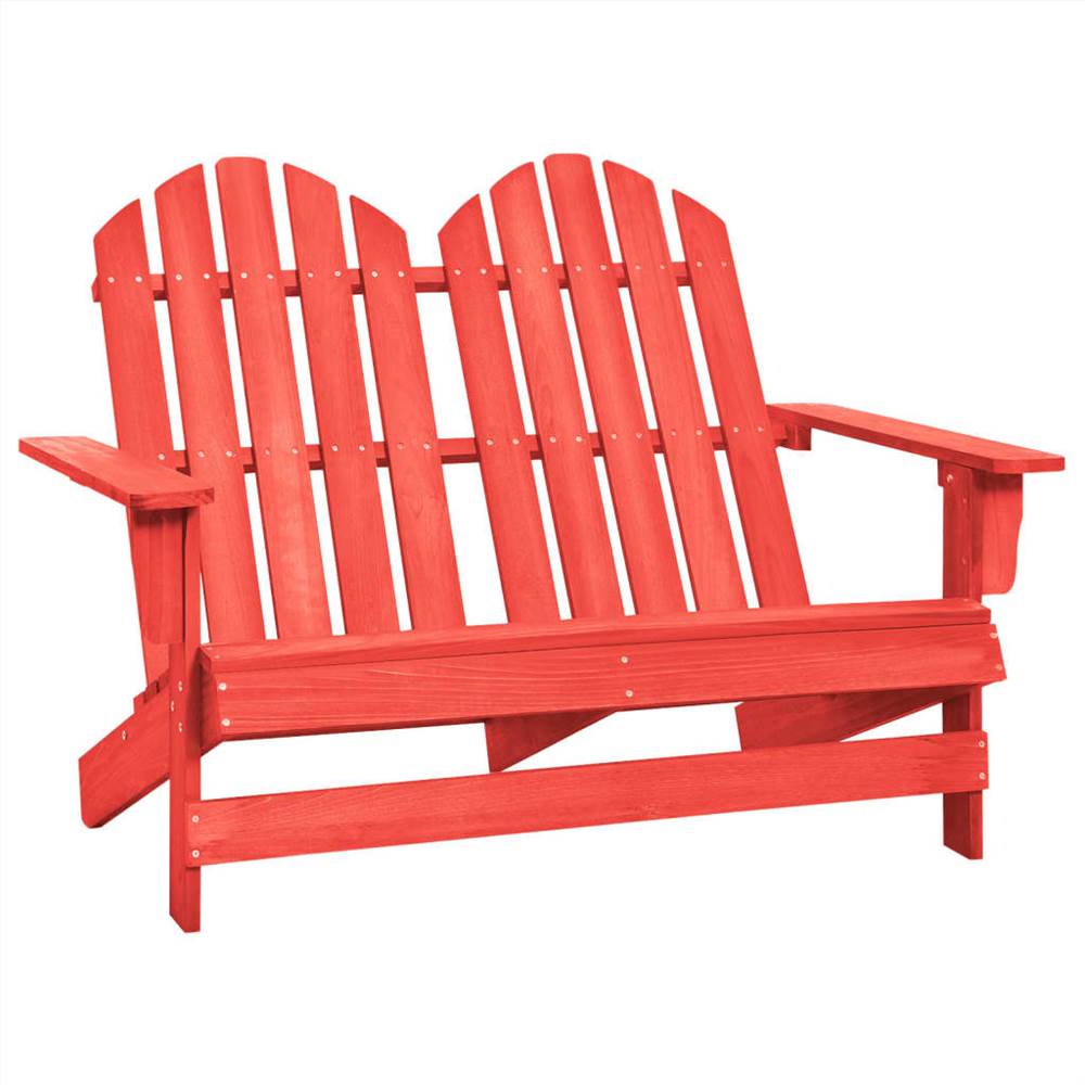 

2-Seater Garden Adirondack Chair Solid Fir Wood Red