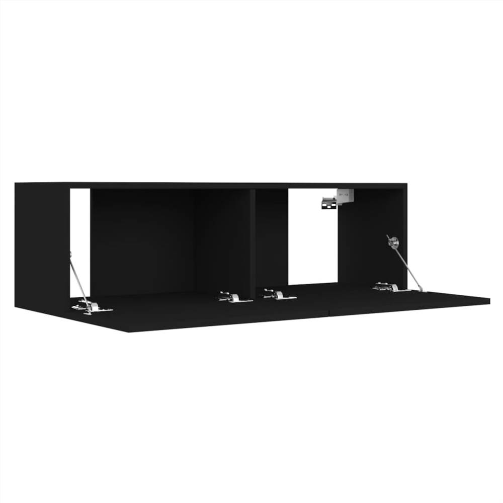 3 Piece TV Cabinet Set Black Chipboard 17 3 Piece TV Cabinet Set Black Chipboard
