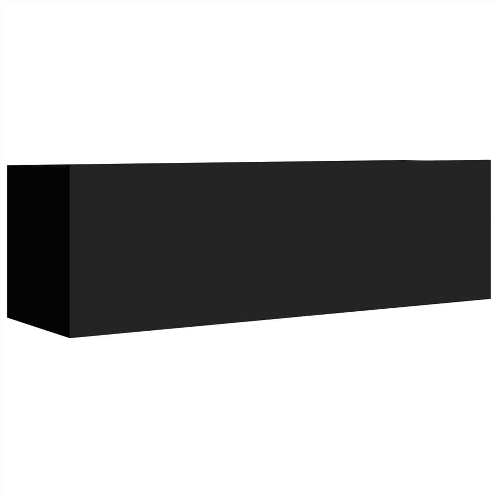 3 Piece TV Cabinet Set Black Chipboard 15 3 Piece TV Cabinet Set Black Chipboard