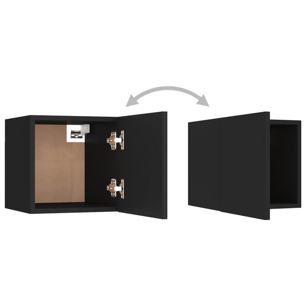 3 Piece TV Cabinet Set Black Chipboard 20 3 Piece TV Cabinet Set Black Chipboard