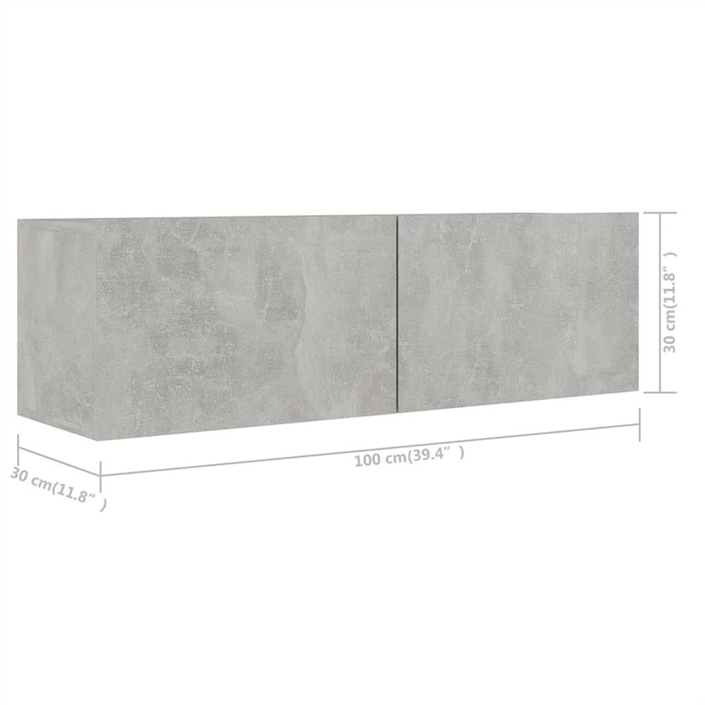 3 Piece TV Cabinet Set Concrete Grey Chipboard