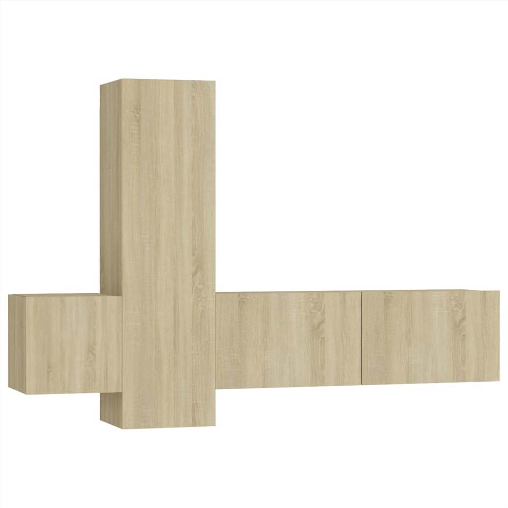 3 Piece TV Cabinet Set Sonoma Oak Chipboard 13 3 Piece TV Cabinet Set Sonoma Oak Chipboard