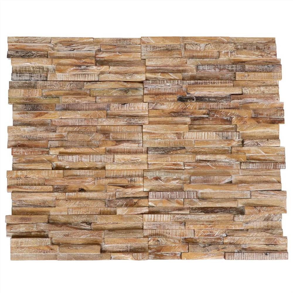 3D Wall Cladding Panels 10 pcs 1.01 m&#178; Solid Teak Wood