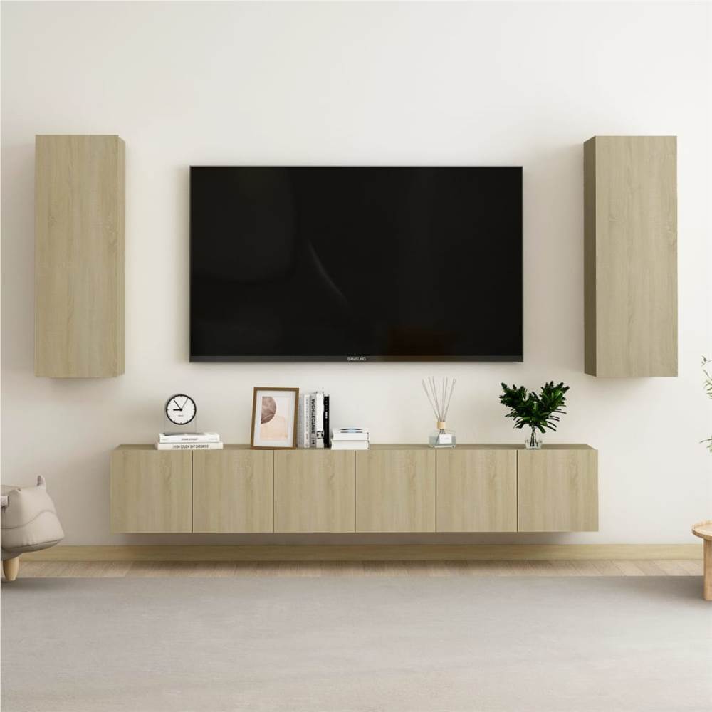 

5 Piece TV Cabinet Set Sonoma Oak Chipboard