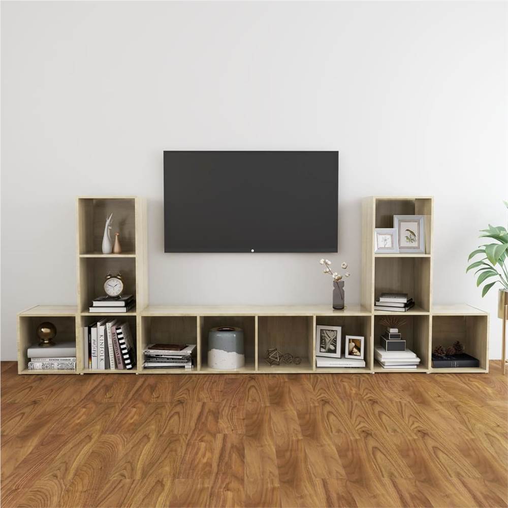 

5 Piece TV Cabinet Set Sonoma Oak Chipboard