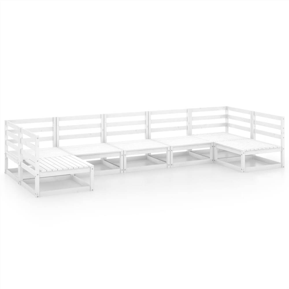

7 Piece Garden Lounge Set Solid Pinewood