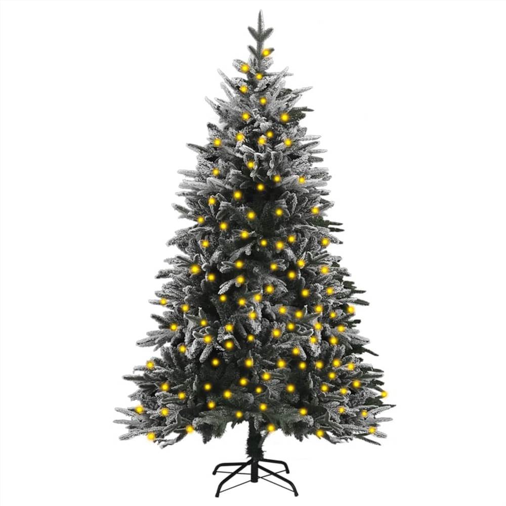 Artificial Christmas Tree with LEDs&Flocked Snow 120 cm PVC&PE