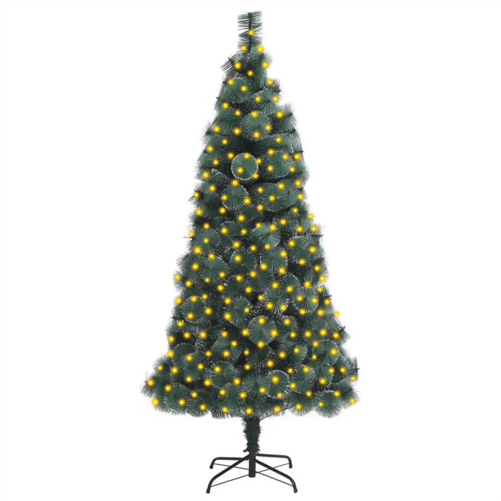 Künstlicher Weihnachtsbaum mit LEDs&Ständer Grün 210 cm PET