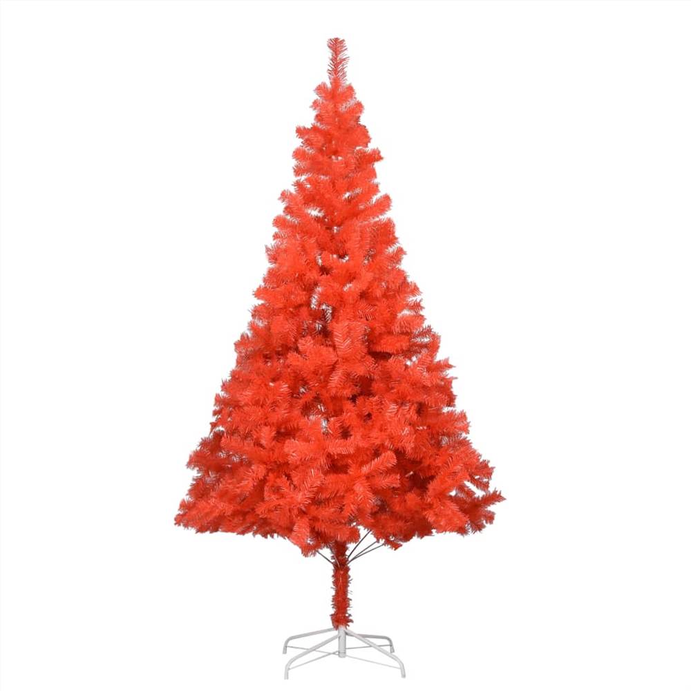 Artificial Christmas Tree with LEDs&Stand Red 240 cm PVC