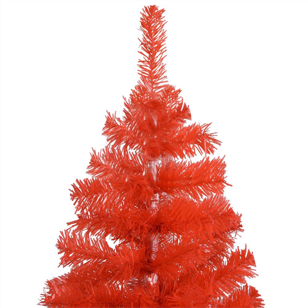 Artificial Christmas Tree with LEDs&Stand Red 240 cm PVC