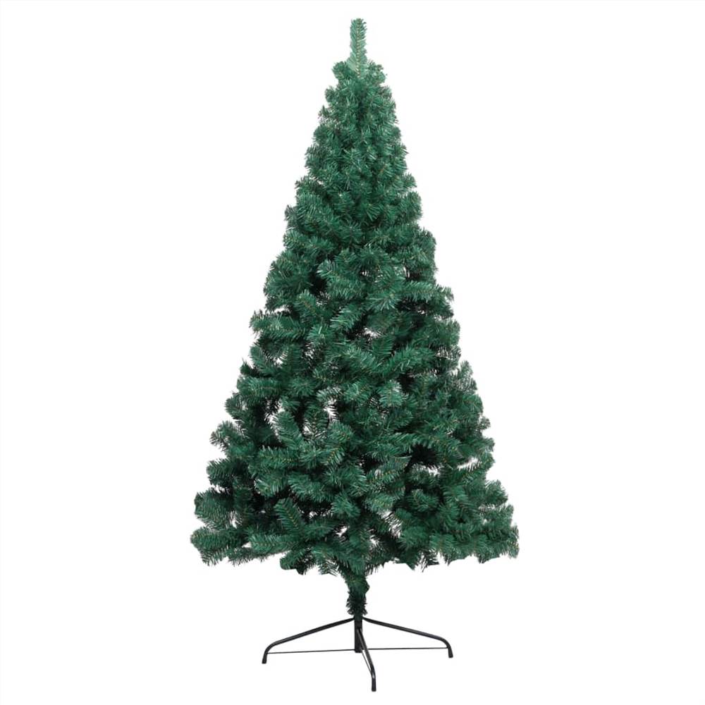 Artificial Half Christmas Tree with LED&Stand Green 210 cm PVC