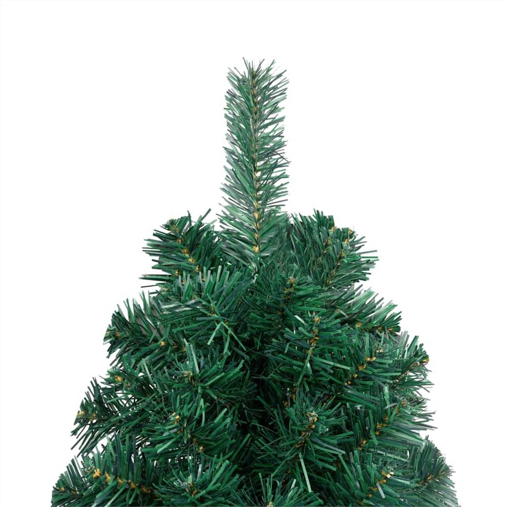 Artificial Half Christmas Tree with LED&Stand Green 210 cm PVC