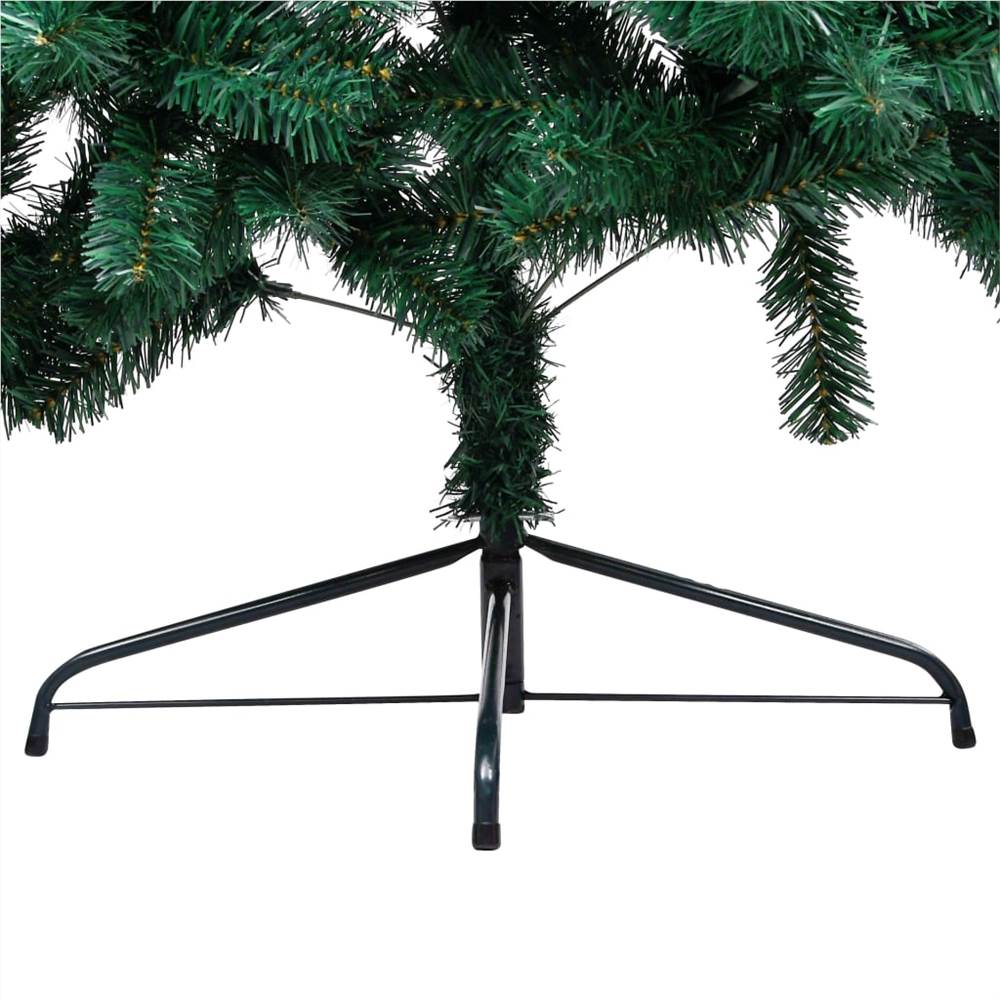 Artificial Half Christmas Tree with LED&Stand Green 210 cm PVC