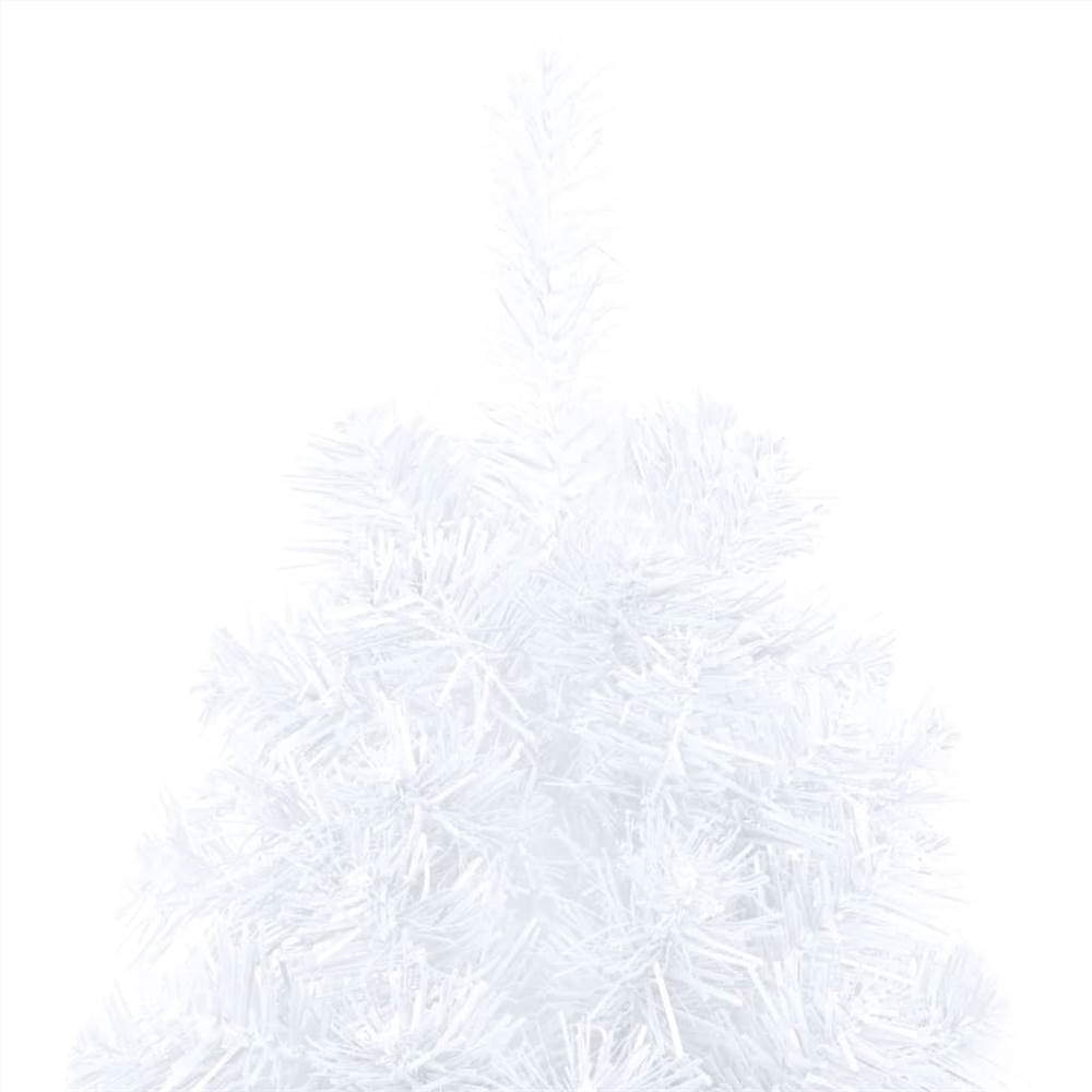 Artificial Half Christmas Tree with LED&Stand White 150 cm PVC