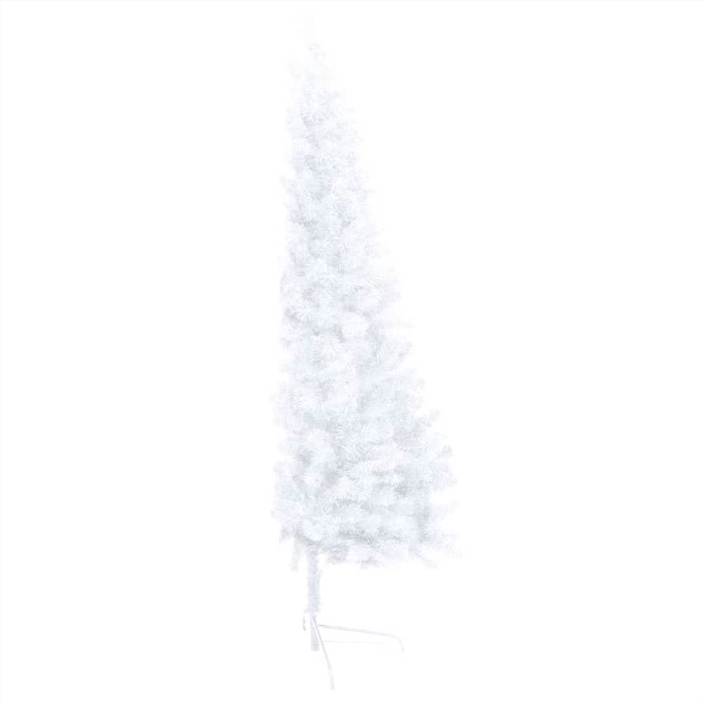 Artificial Half Christmas Tree with LED&Stand White 180 cm PVC