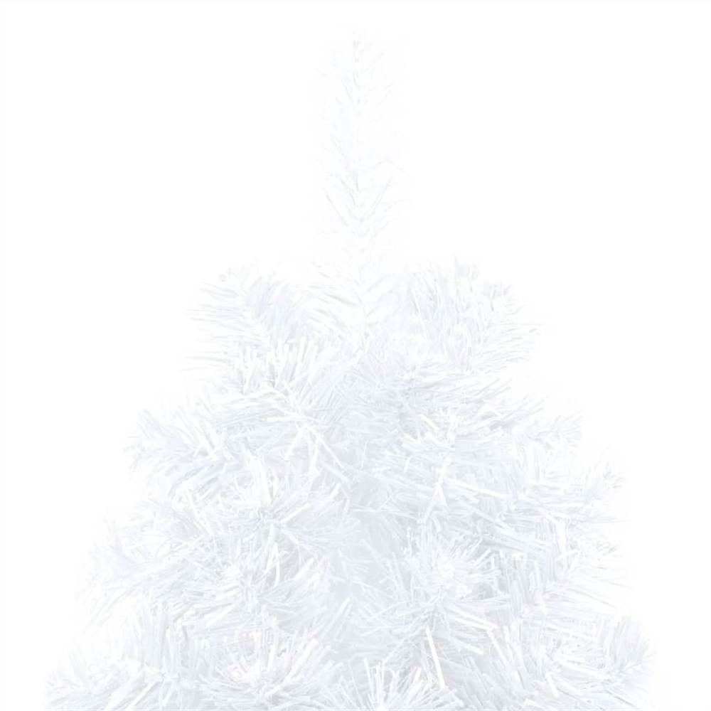Artificial Half Christmas Tree with LED&Stand White 210 cm PVC