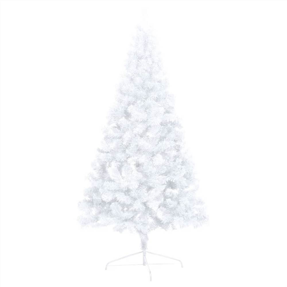 Artificial Half Christmas Tree with LED&Stand White 240 cm PVC