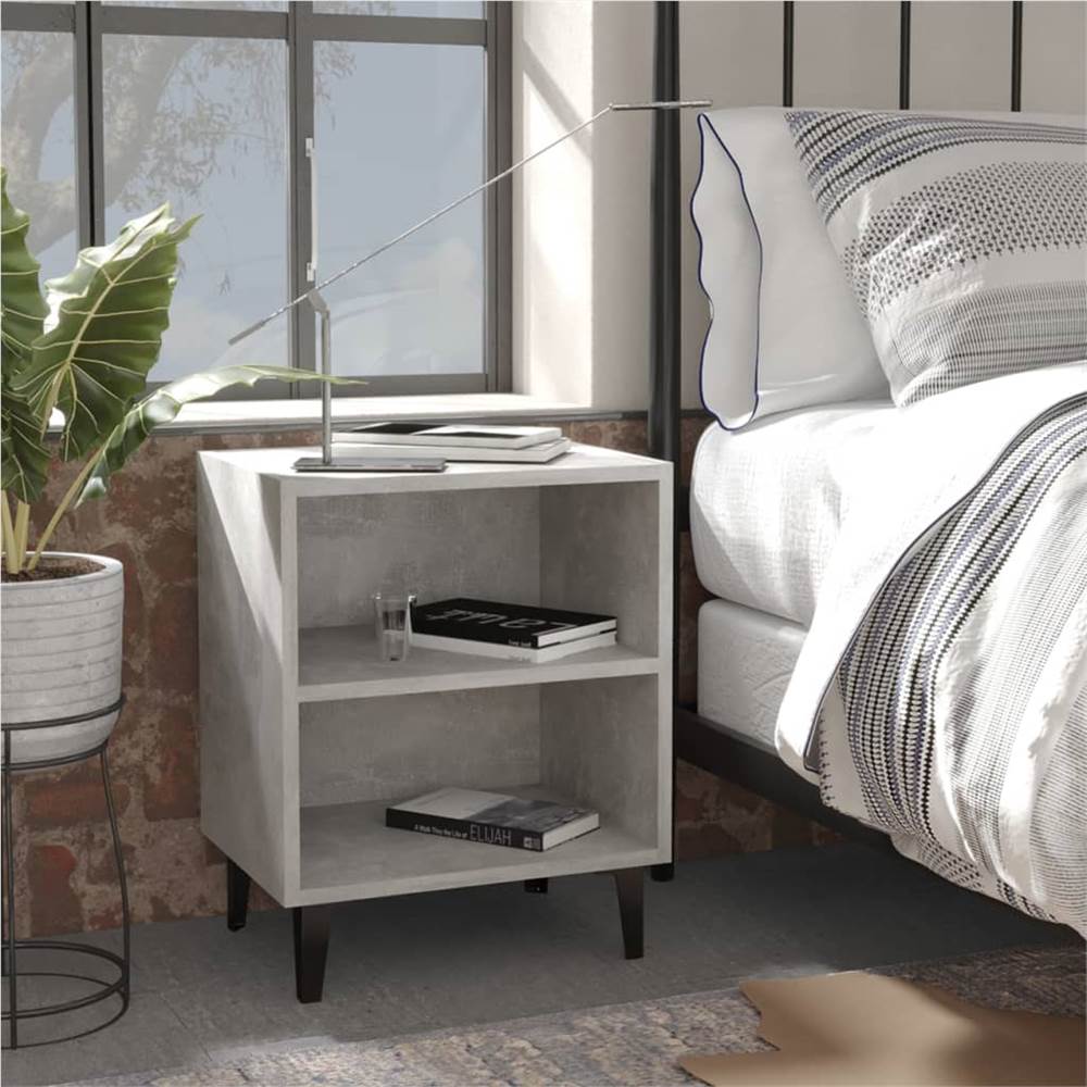 

Bed Cabinet with Metal Legs Concrete Grey 40x30x50 cm