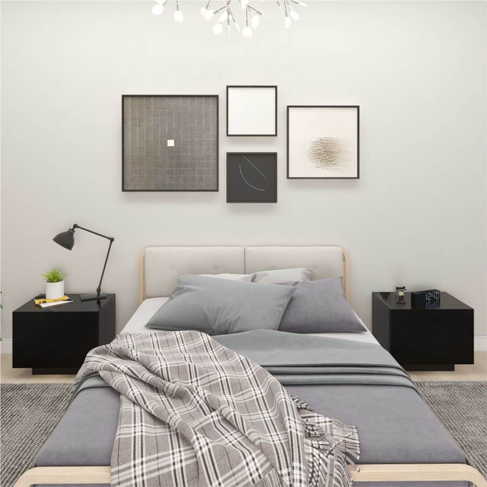 

Bedside Cabinet Black 100x35x40 cm Chipboard