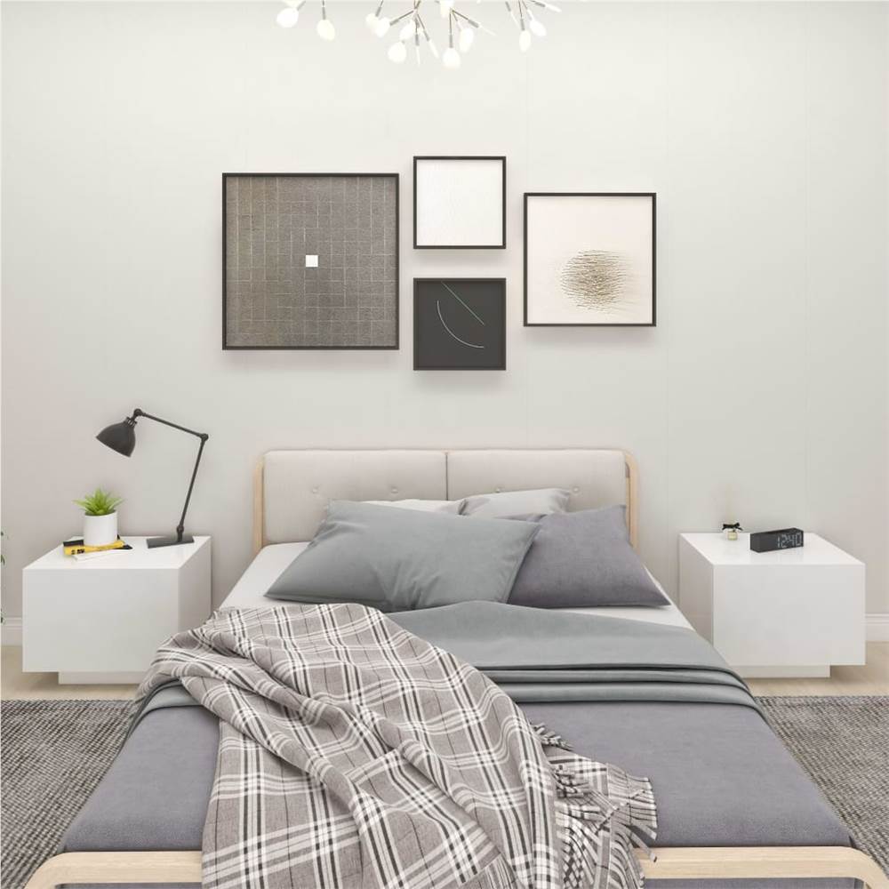 

Bedside Cabinet White 100x35x40 cm Chipboard