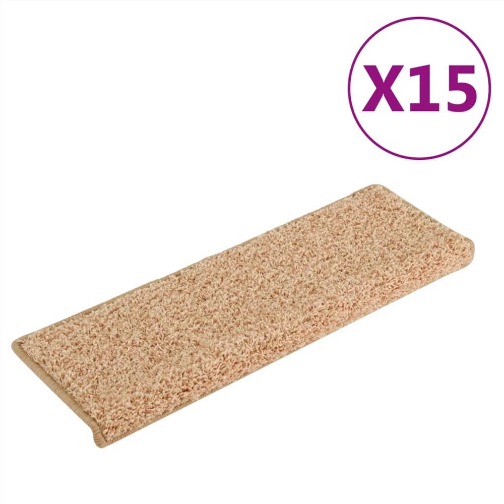 Carpet Stair Treads 15 pcs 65x25 cm Gold