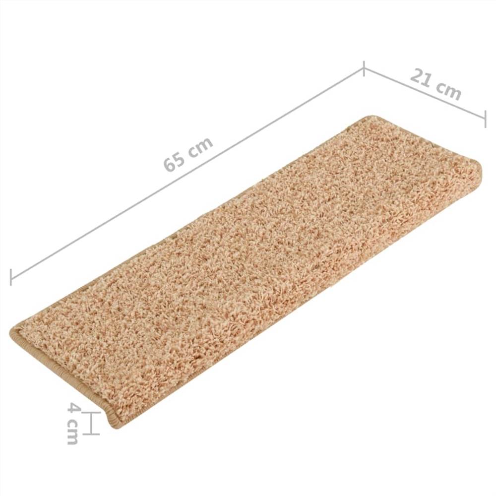 Carpet Stair Treads 15 pcs 65x25 cm Gold