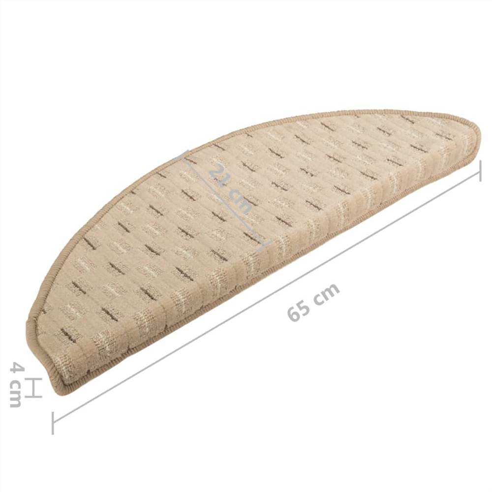 Carpet Stair Treads 15 pcs Taupe 65x25 cm