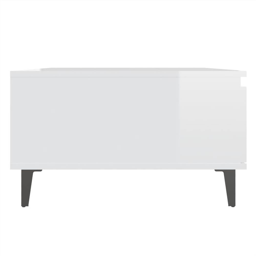 Coffee Table High Gloss White 90x60x35 cm Chipboard