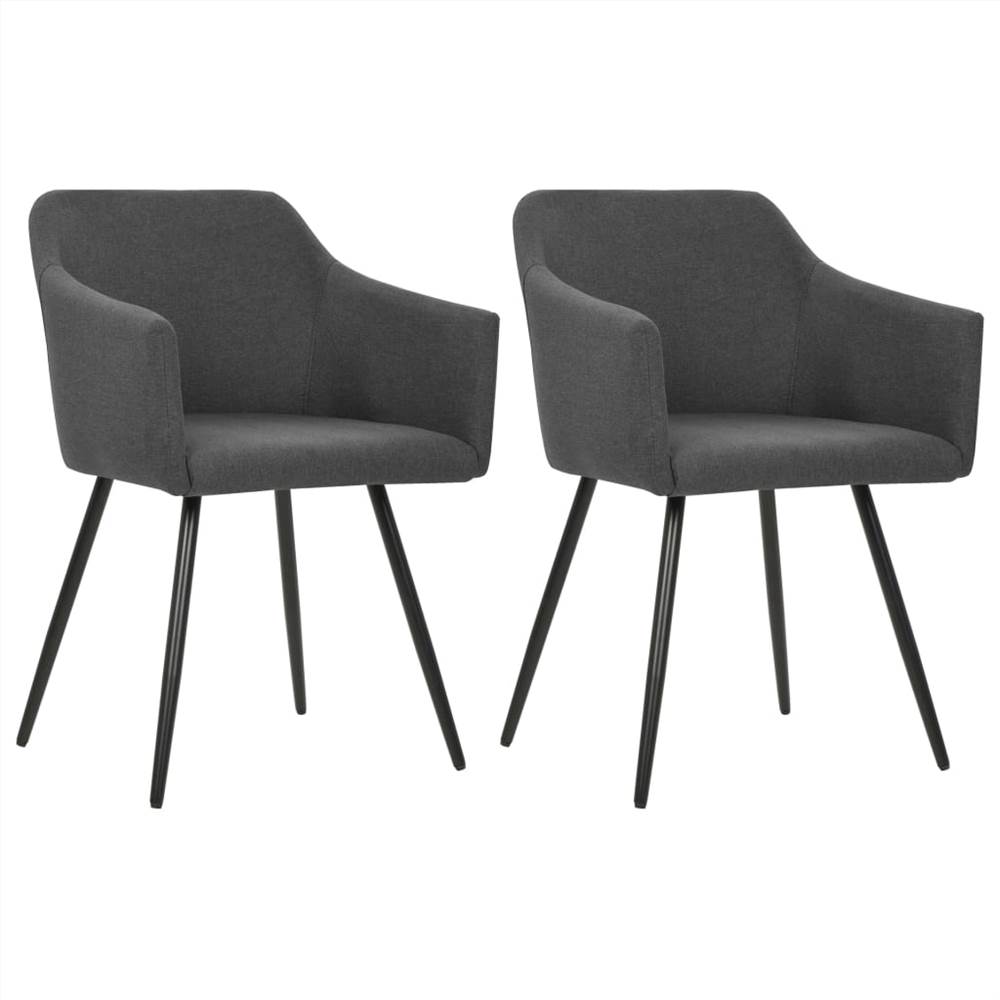 

Dining Chairs 2 pcs Dark Grey Fabric