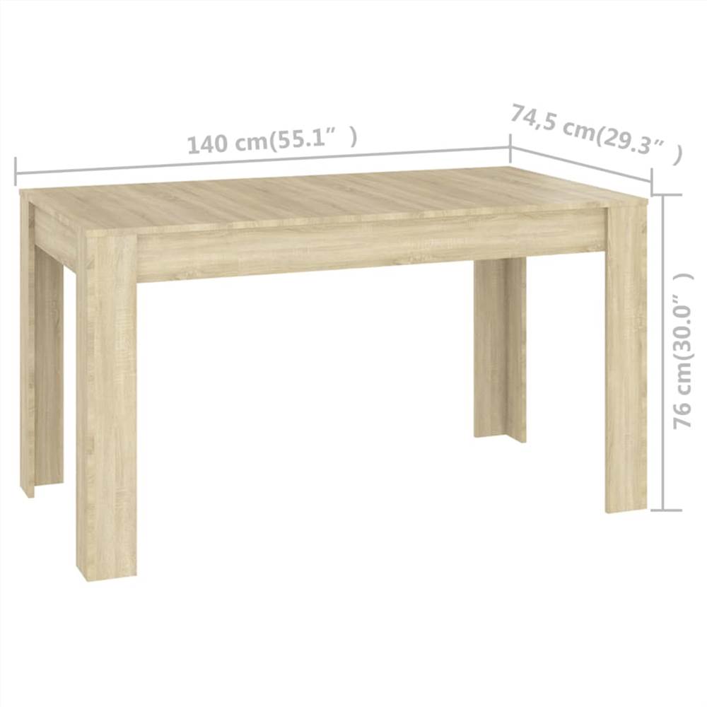 Dining Table Sonoma Oak 140x74.5x76 cm Chipboard