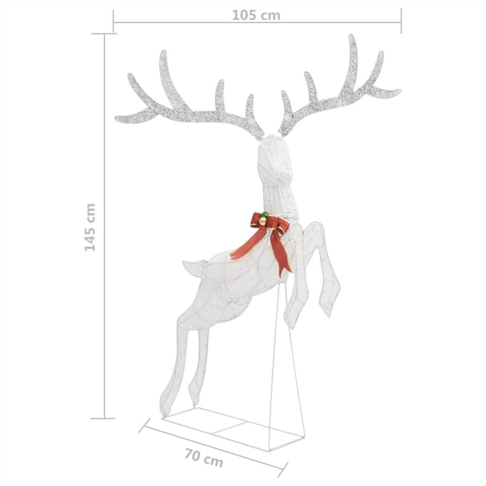 Flying Reindeer Christmas Decoration 120 LEDs Silver Cold White