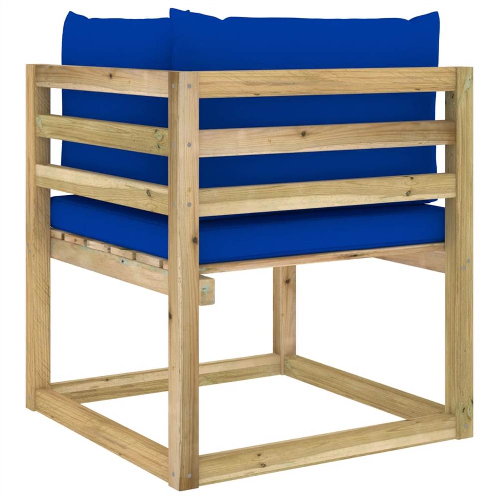 Garden Corner Sofa with Cushions Green Impregnated Pinewood