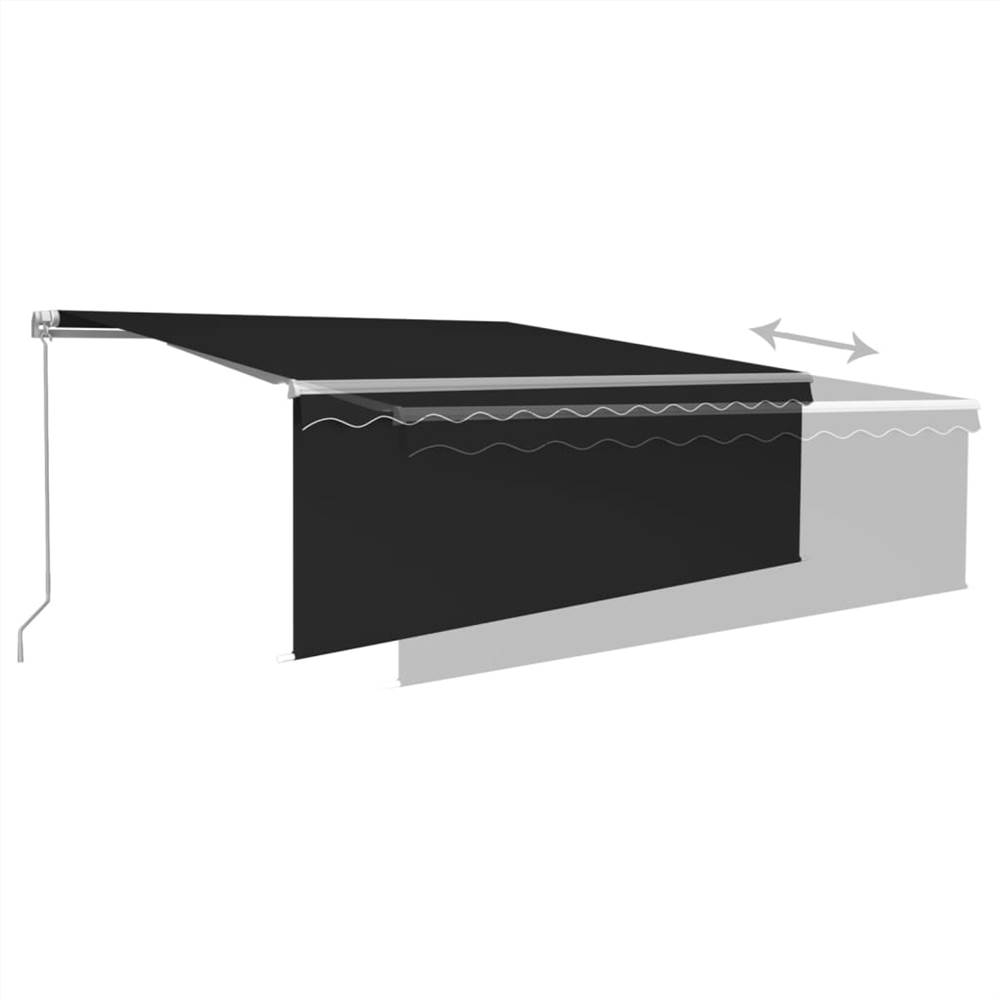Manual Retractable Awning with Blind 4.5x3m Anthracite