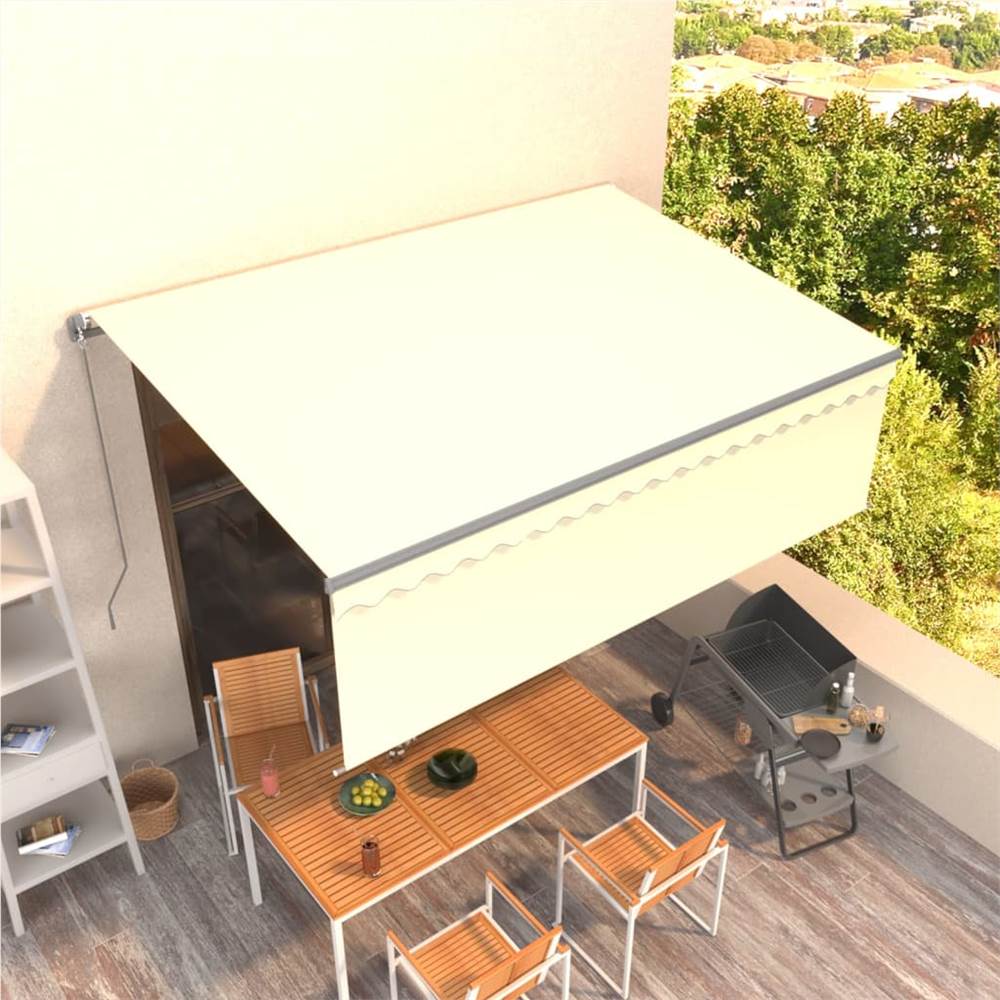 Manual Retractable Awning with Blind 4.5x3m Cream