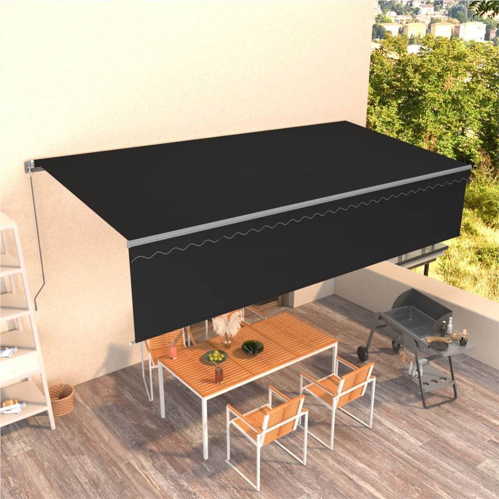 Manual Retractable Awning with Blind 6x3m Anthracite