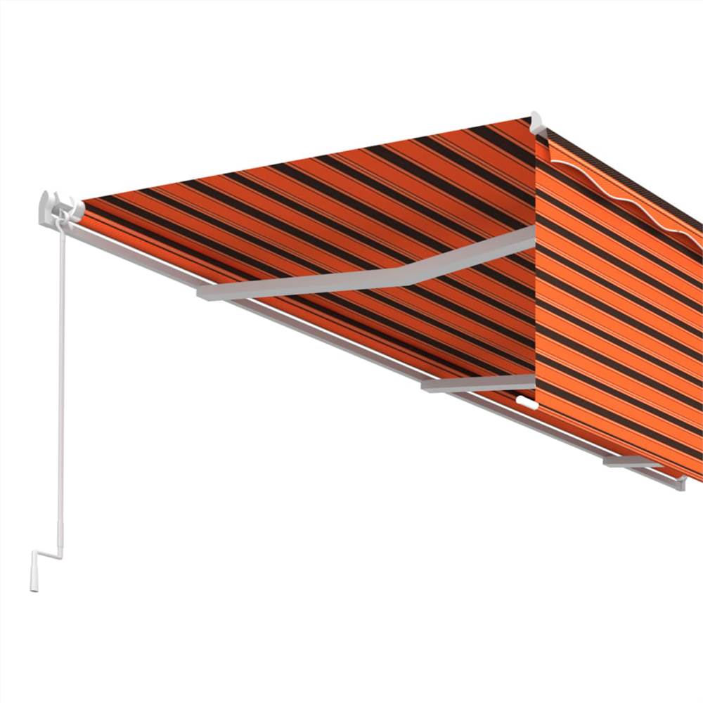 Manual Retractable Awning with Blind 6x3m Orange&Brown