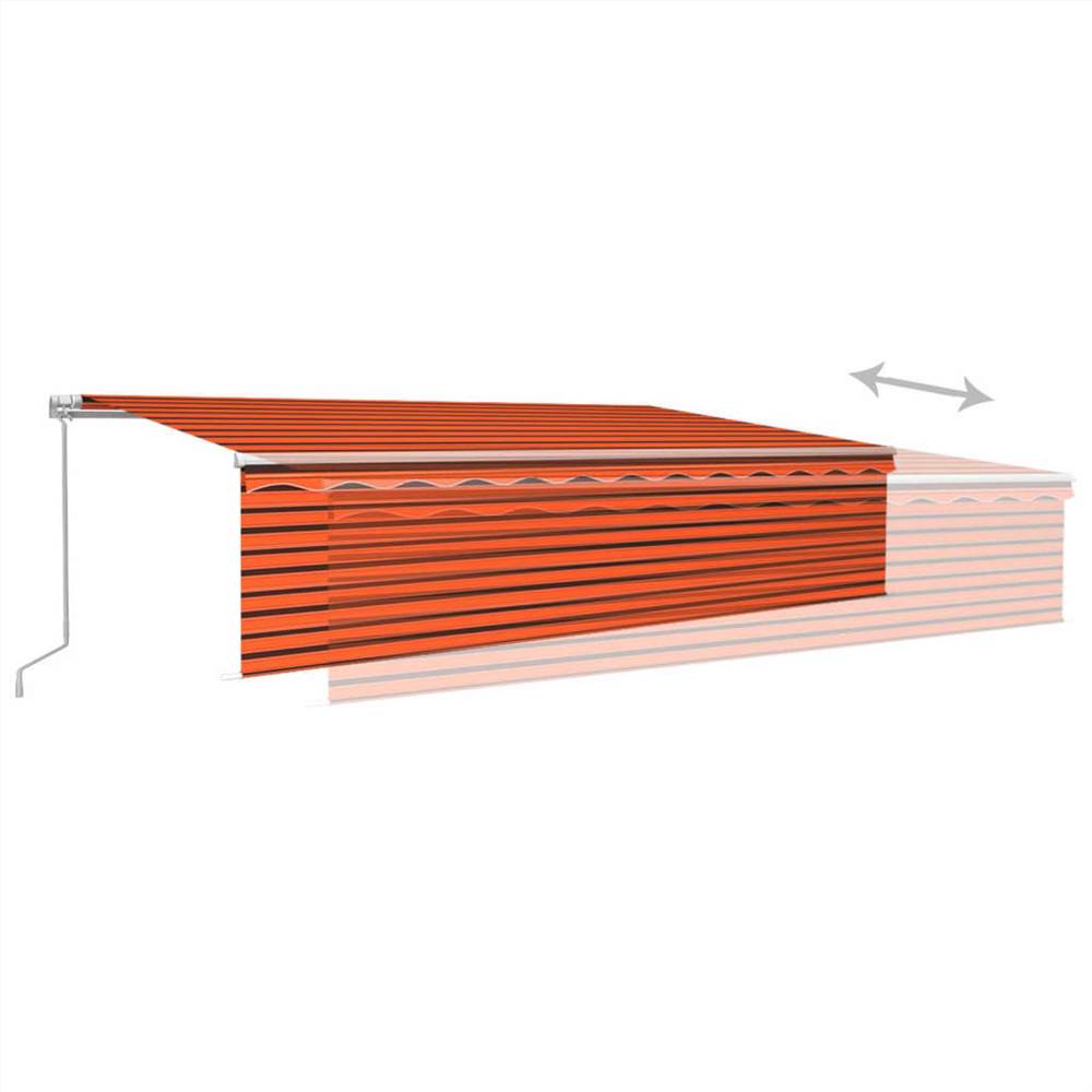 Manual Retractable Awning with Blind 6x3m Orange&Brown