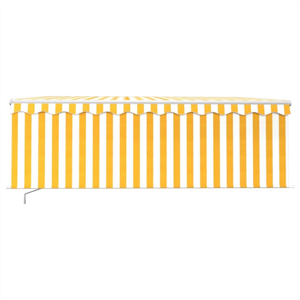 Manual Retractable Awning with Blind&LED 4x3m Yellow&White