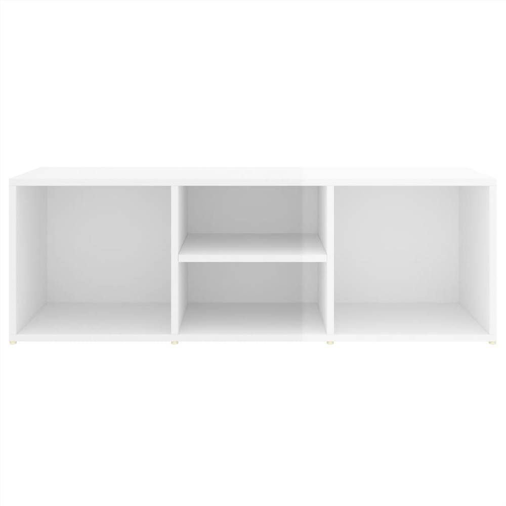 Shoe Storage Bench High Gloss White 105x35x35 cm Chipboard