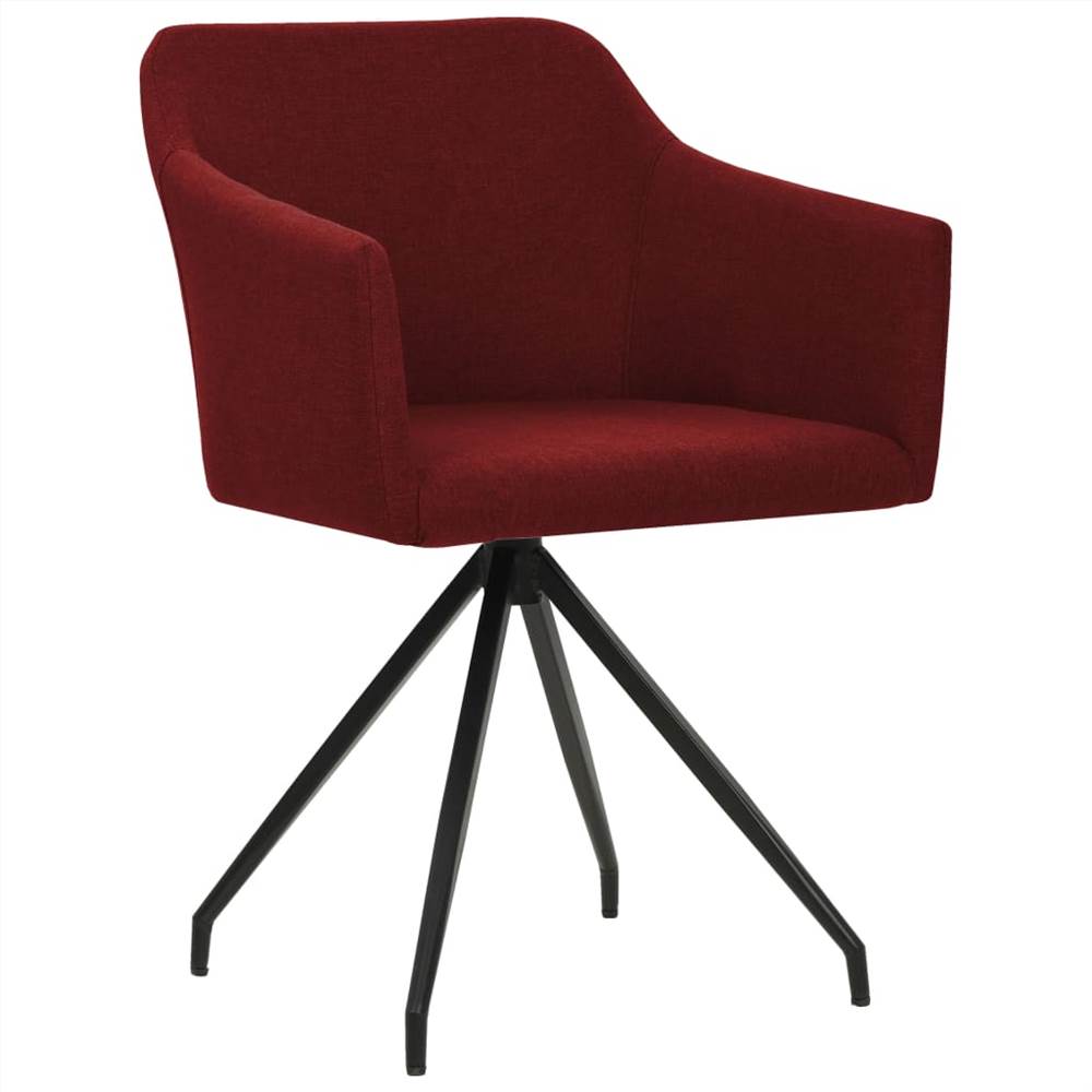 Swivel Dining Chairs 2 pcs Wine Red Fabric