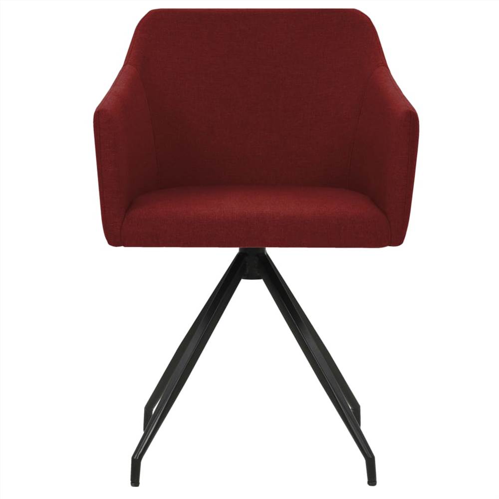 Swivel Dining Chairs 2 pcs Wine Red Fabric