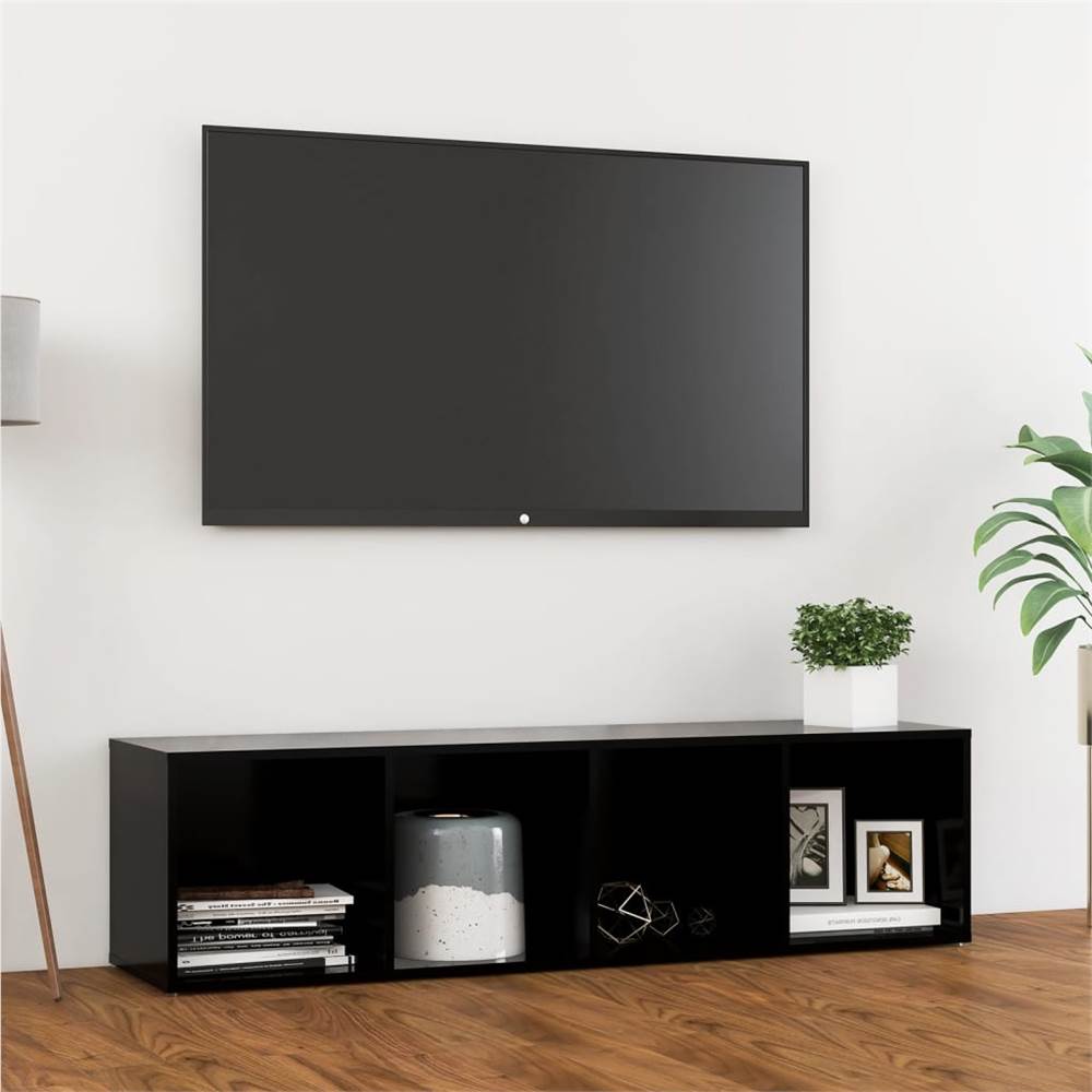

TV Cabinet Black 142.5x35x36.5 cm Chipboard