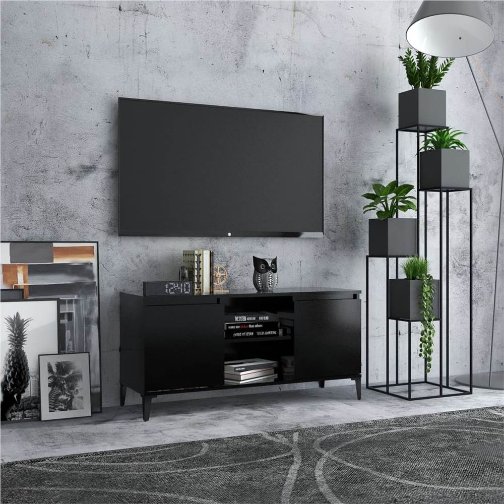 

TV Cabinet with Metal Legs Black 103.5x35x50 cm