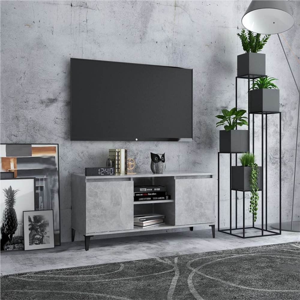 

TV Cabinet with Metal Legs Concrete Grey 103.5x35x50 cm