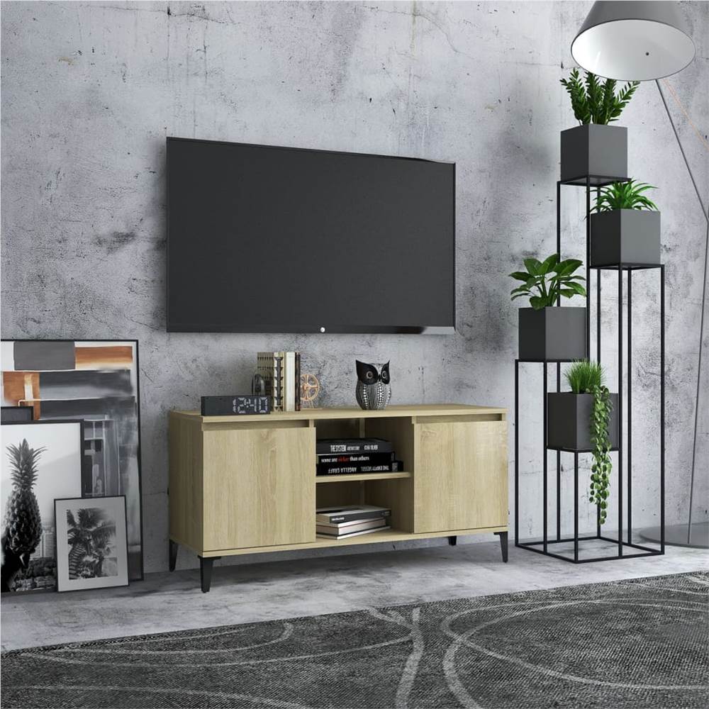 

TV Cabinet with Metal Legs Sonoma Oak 103.5x35x50 cm