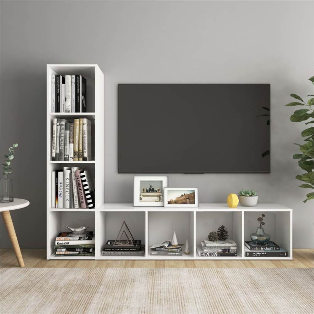 

TV Cabinets 2 pcs White 142.5x35x36.5 cm Chipboard