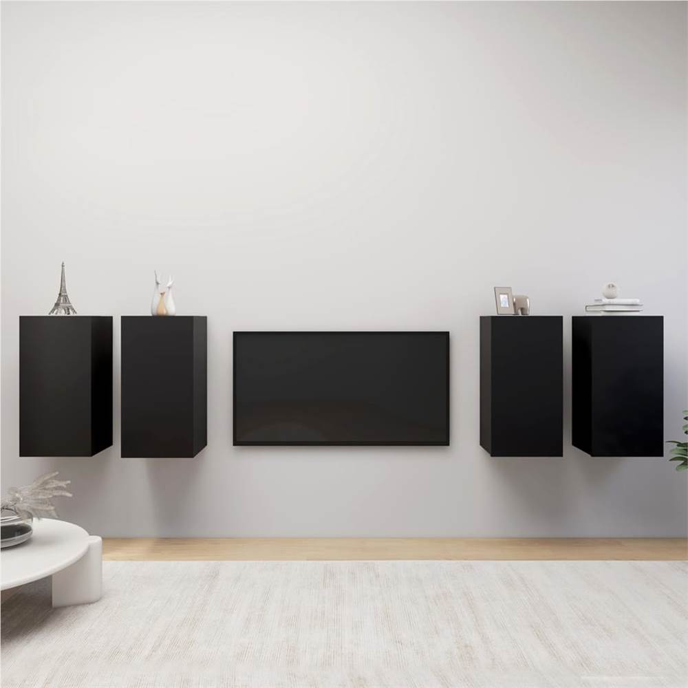 

TV Cabinets 4 pcs Black 30.5x30x60 cm Chipboard