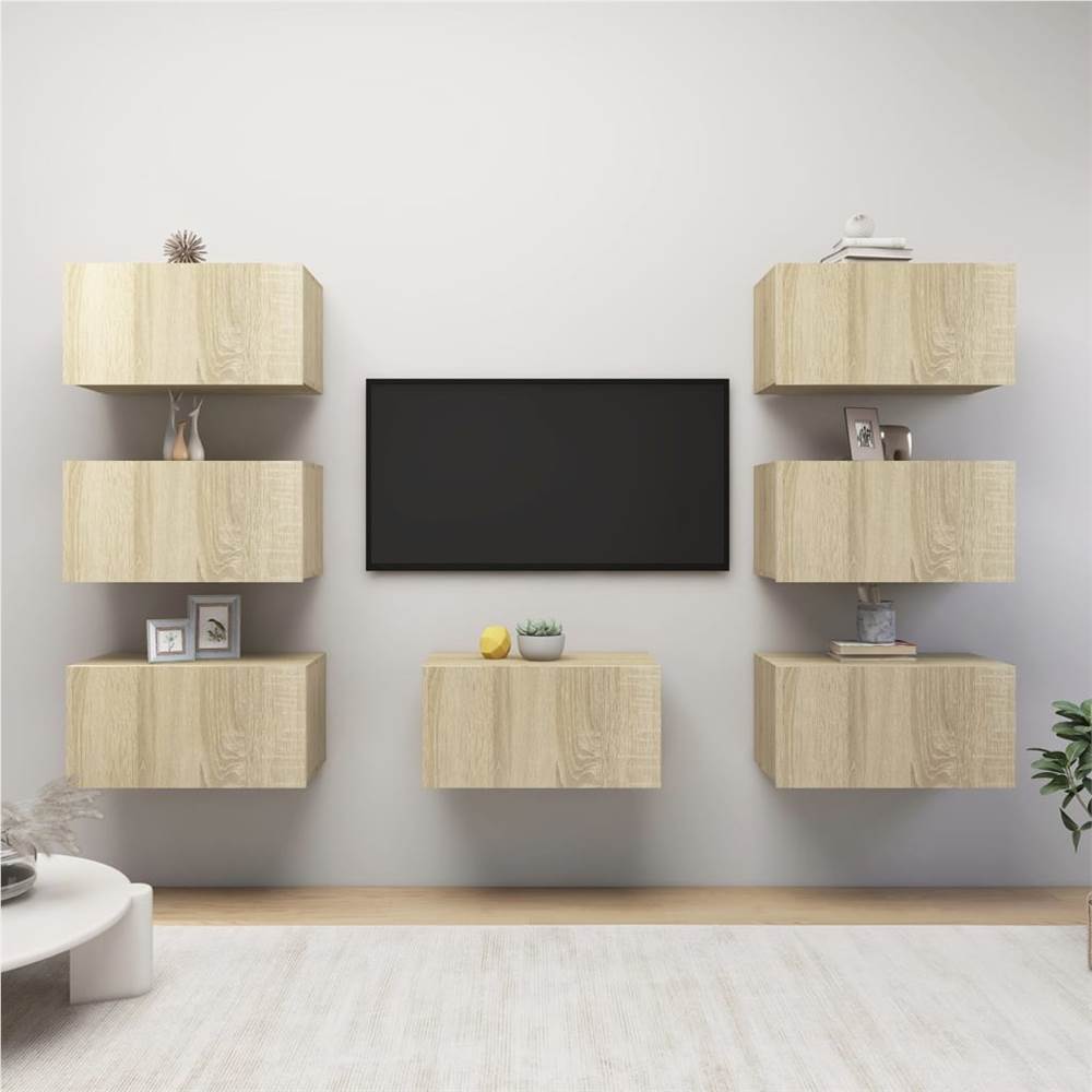 

TV Cabinets 7 pcs Sonoma Oak 30.5x30x60 cm Chipboard