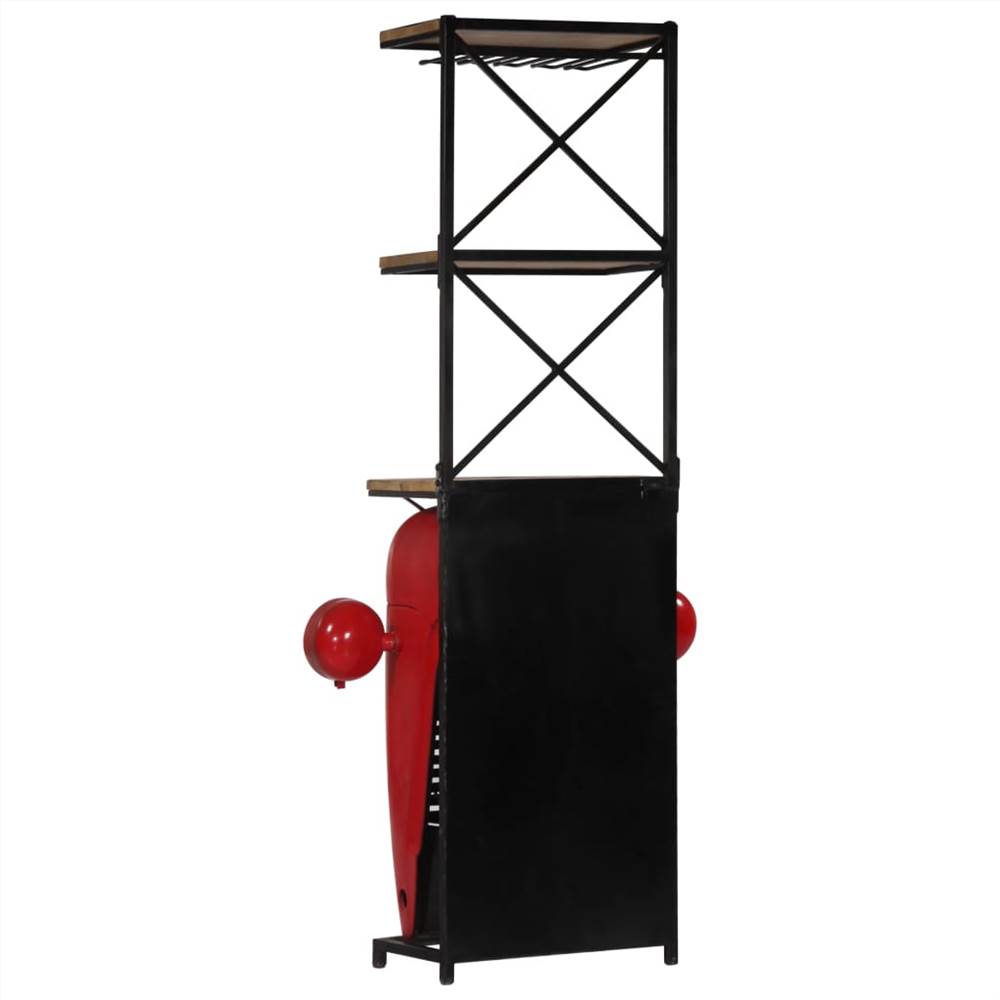 Tractor Wine Cabinet 49x32x183 Cm Solid Mango Wood 10 Tractor Wine Cabinet 49x32x183 cm Solid Mango Wood